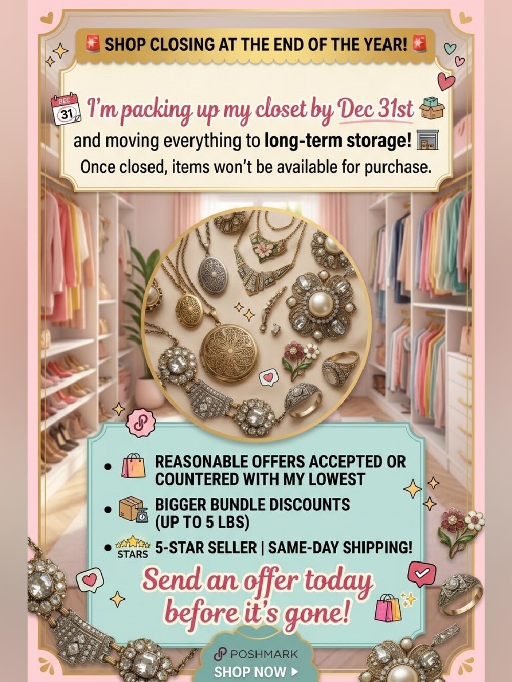 🚨 SHOP CLOSING AT THE END OF THE YEAR! 🚨I’m packing up my closet by Dec 31st